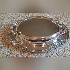 Reed & Barton Silver Plated Oval Serving Dish with Lid
